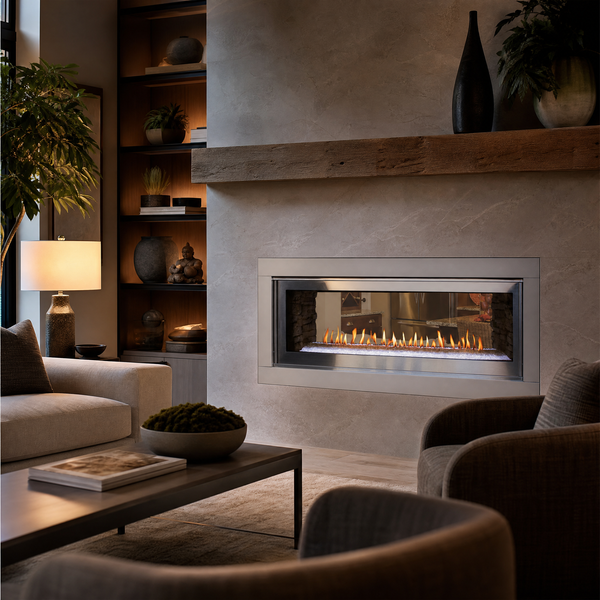 Empire Boulevard 48" See-Through Direct Vent Linear Indoor/Outdoor Gas Fireplace - Model DVLL48SP-OUT — lifestyle