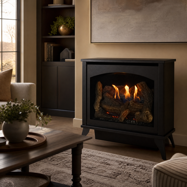 Empire Spirit 30" Direct Vent Steel Gas Stove - Model DVP30MS — lifestyle