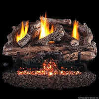 Peterson Real Fyre Charred Aged Split Ventless Refractory Gas Log Set