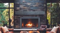 Farmhouse Rustic Concrete Mantel Shelf – Non-Combustible Fireplace Mantel in Eclipse Finish by Lexington Hearth