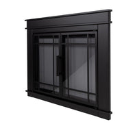 Finley Flat Black Masonry Fireplace Door | Standard Sizes - ExceptionalFire