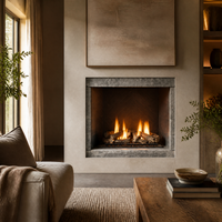 FireRock 30" See-Through Vent-Free Masonry Gas Fireplace - Model VENTLESS ST 30 — lifestyle