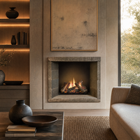 FireRock 36" See-Through Vent-Free Masonry Gas Fireplace - Model VENTLESS ST 36 — lifestyle