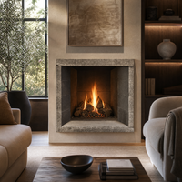 FireRock 48" See-Through Vent-Free Masonry Gas Fireplace - Model VENTLESS ST 48 — lifestyle