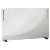 Frameless Clear Glass Fireplace Screen with Feet, Options - ExceptionalFire