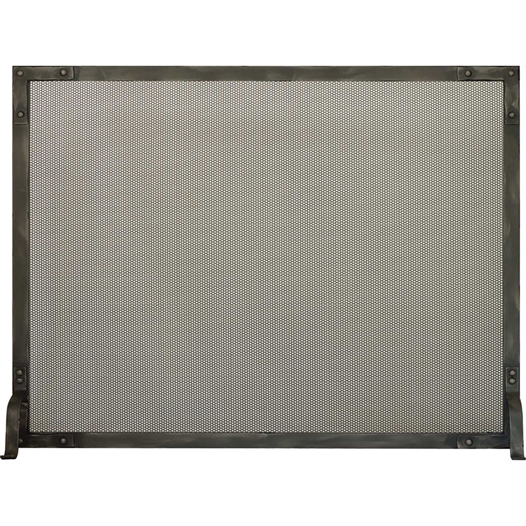 Free Standing Fireplace Screen Custom Made Craftsman Old World Rectangle - ExceptionalFire