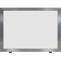 Custom Madison free standing fireplace screen with thick solid steel frame and heavy gauge mesh in brite nickel finish