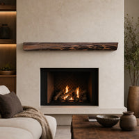 Cabin Pine Non-Combustible Concrete Mantel Shelf Maduro Finish