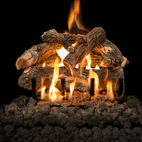 18 inch gas log set with realistic weathered oak outdoor fireplace logs