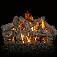 30" Western Driftwood See-Through Outdoor Gas Log Set with realistic weathered oak logs and stainless steel burners