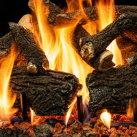 30" Arizona Weathered Oak Charred See-Through Vented Gas Log Set | Grand Canyon