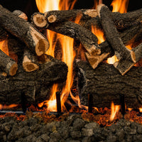 42" Arizona Weathered Oak Charred See-Through Outdoor Gas Log Set | Grand Canyon