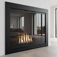 Medio Flat Black Masonry Fireplace Door | Custom Size