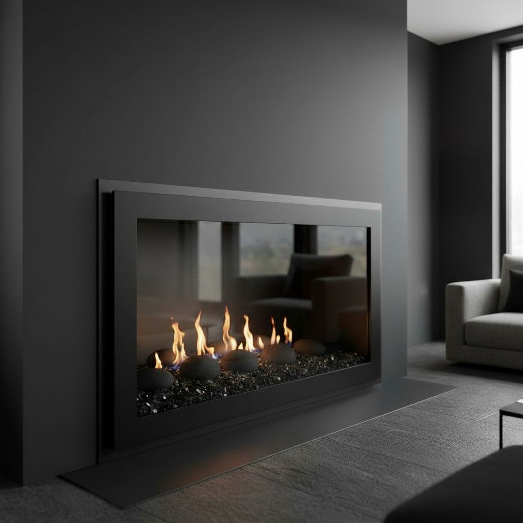 Original Moderne - Single Panel Masonry & Prefab Fireplace Glass Doors