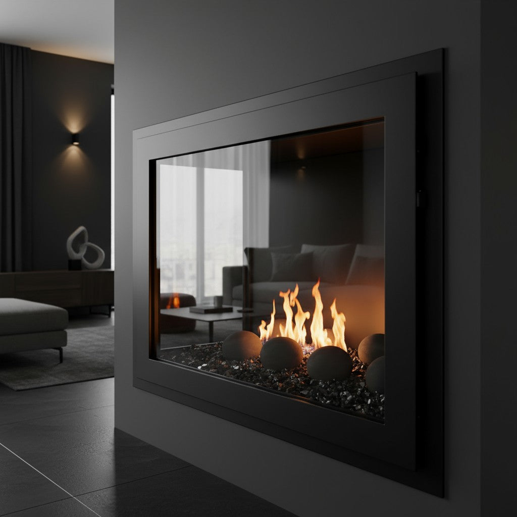 Original Moderne - Single Panel Masonry & Prefab Fireplace Glass Doors