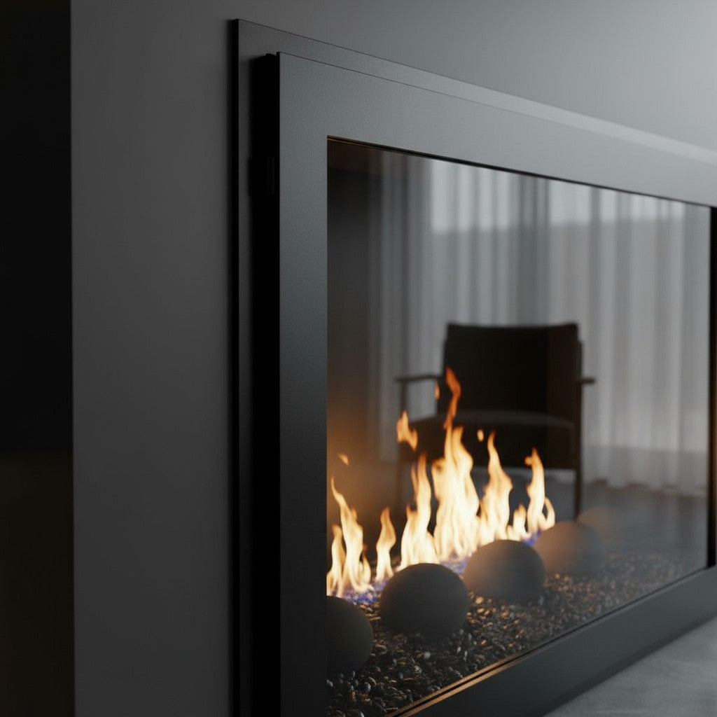 Original Moderne - Single Panel Masonry & Prefab Fireplace Glass Doors