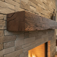 Grist Mill non-combustible concrete mantel shelf in Maduro finish with 6x4 profile