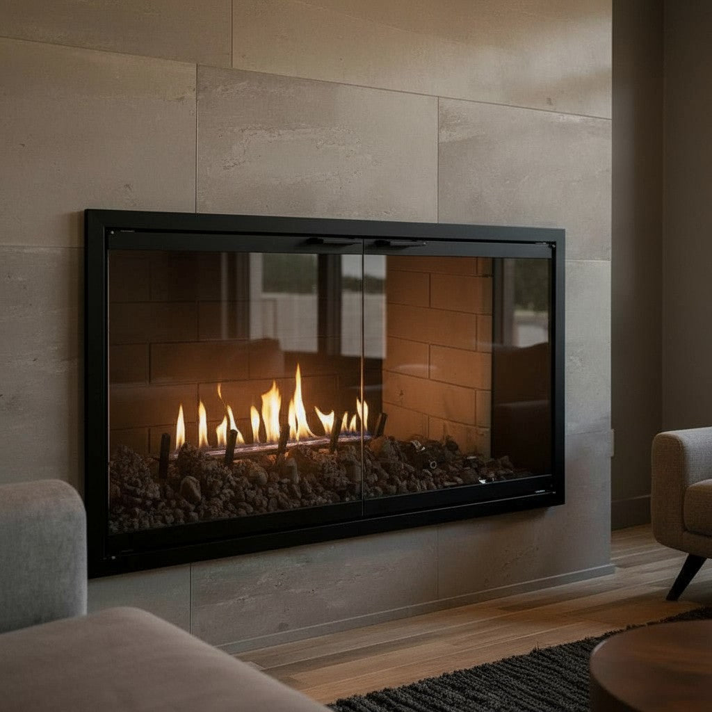 Rainbow Fireplace Glass Doors | Custom Prefab Fit