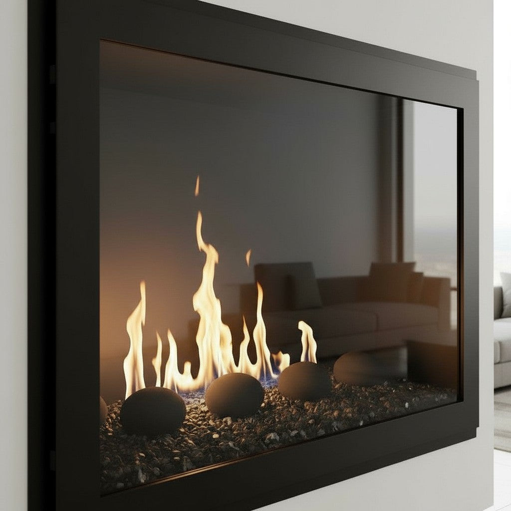 Original Moderne - Single Panel Masonry & Prefab Fireplace Glass Doors