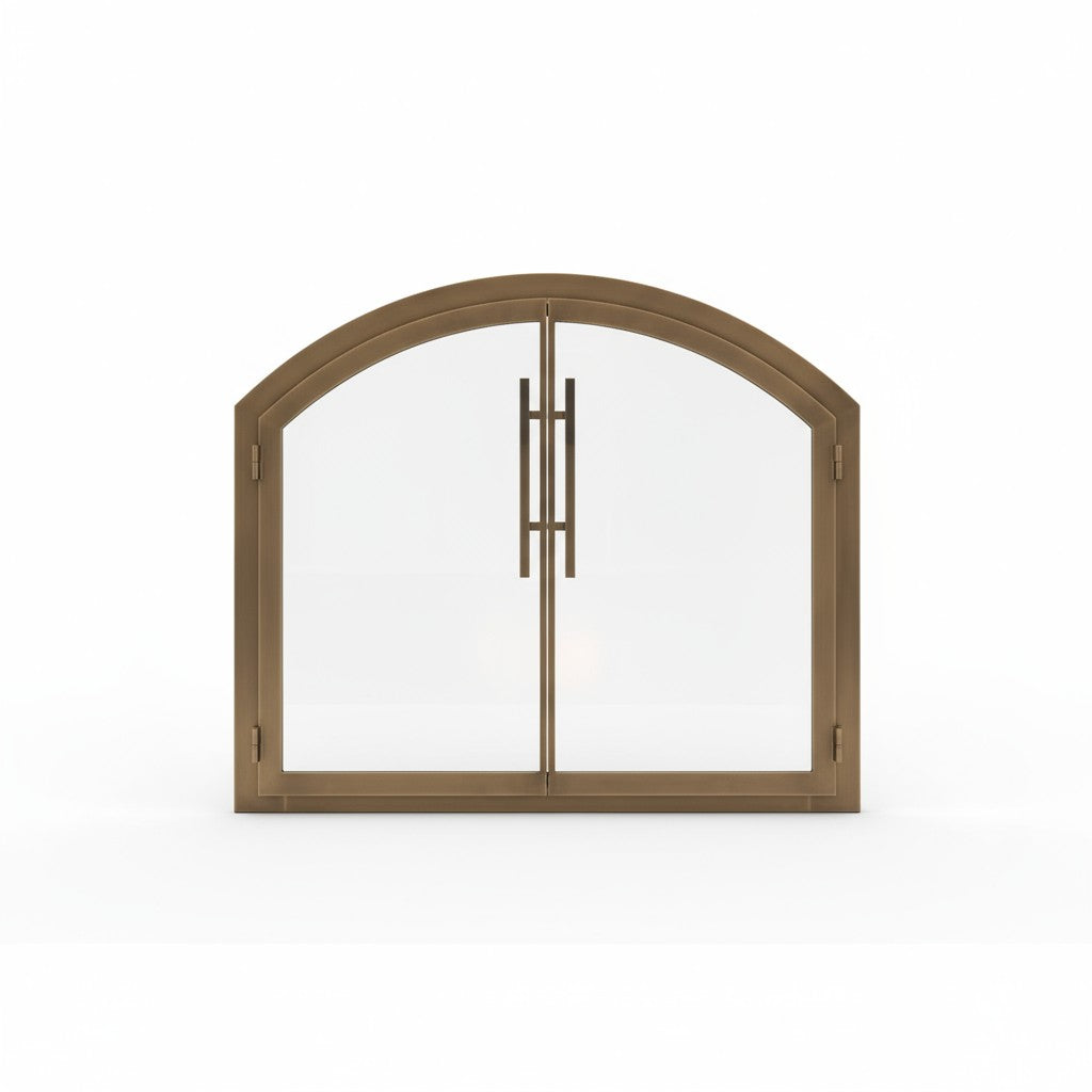 Legend Plain Arch Steel Fireplace Glass Doors Custom Made | Masonry