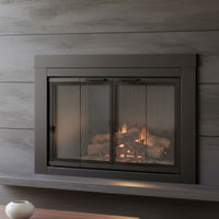 Armitage Flat Dark Grey Masonry Fireplace Door | Standard