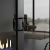 Legend Freestanding Glass Fireplace Screen with Operable Doors – Custom Size & 21 Finishes