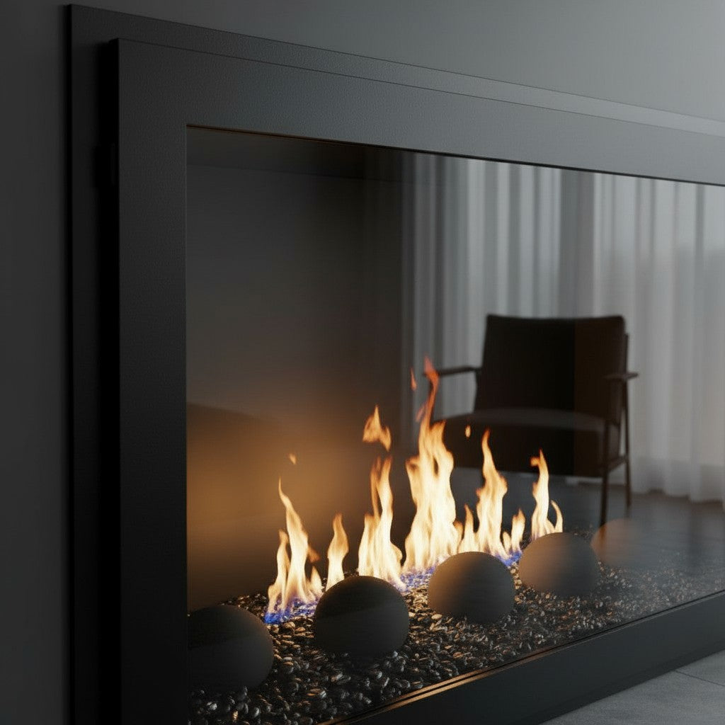 Original Moderne - Single Panel Masonry & Prefab Fireplace Glass Doors