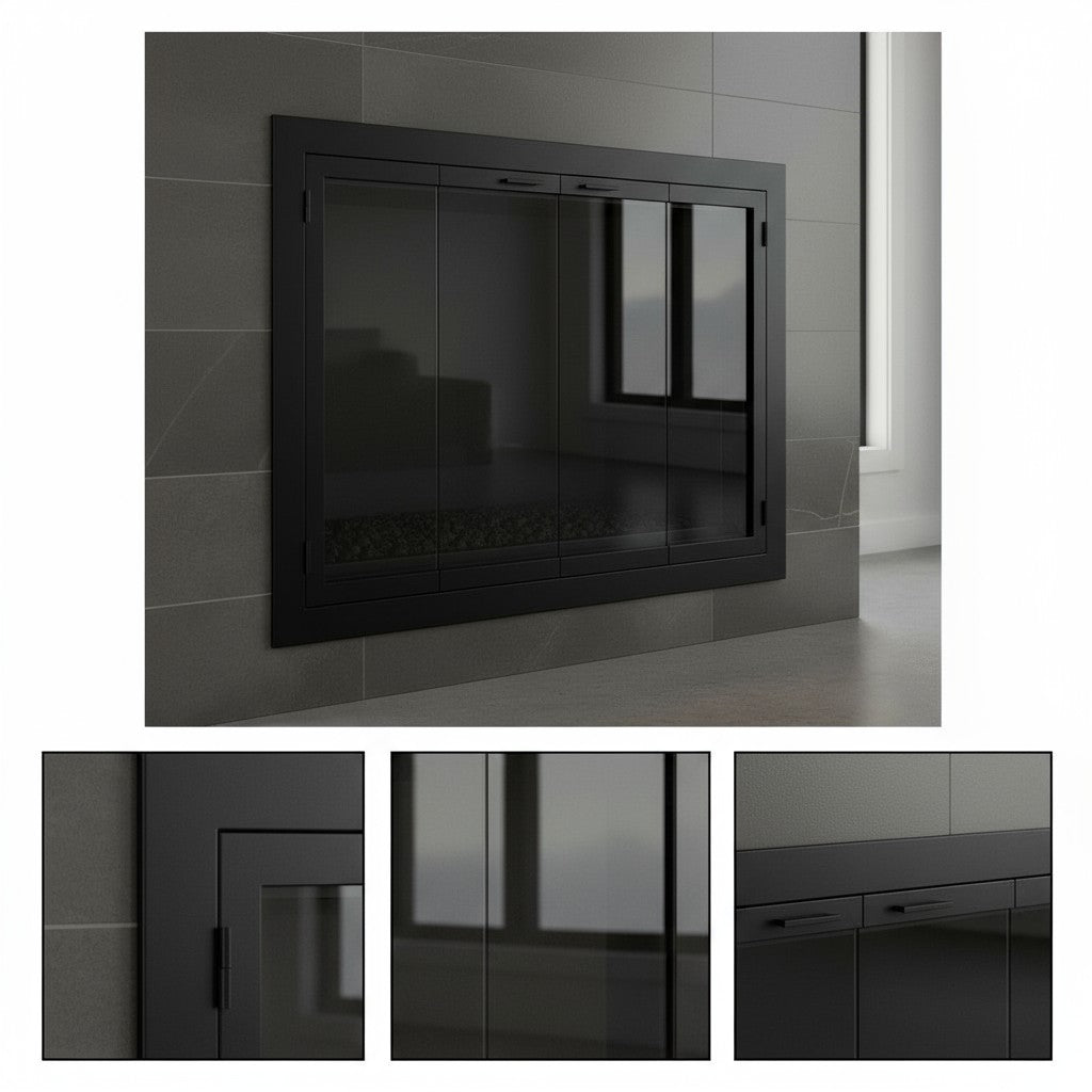 Carolina Sleek Steel Fireplace Glass Doors | Masonry & Prefab