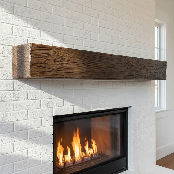 Classic non-combustible concrete mantel shelves made of 100% Thermastone, fireproof, lightweight, heat-resistant, and easy to install with modern design.