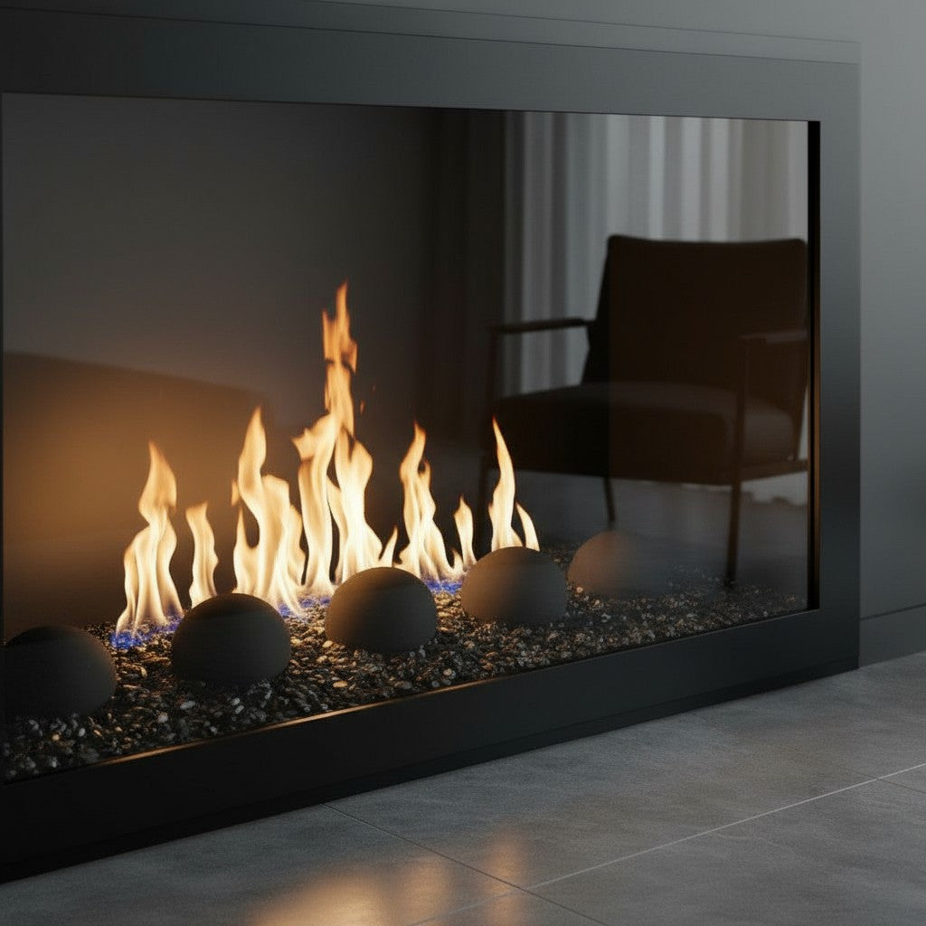 Original Moderne - Single Panel Masonry & Prefab Fireplace Glass Doors