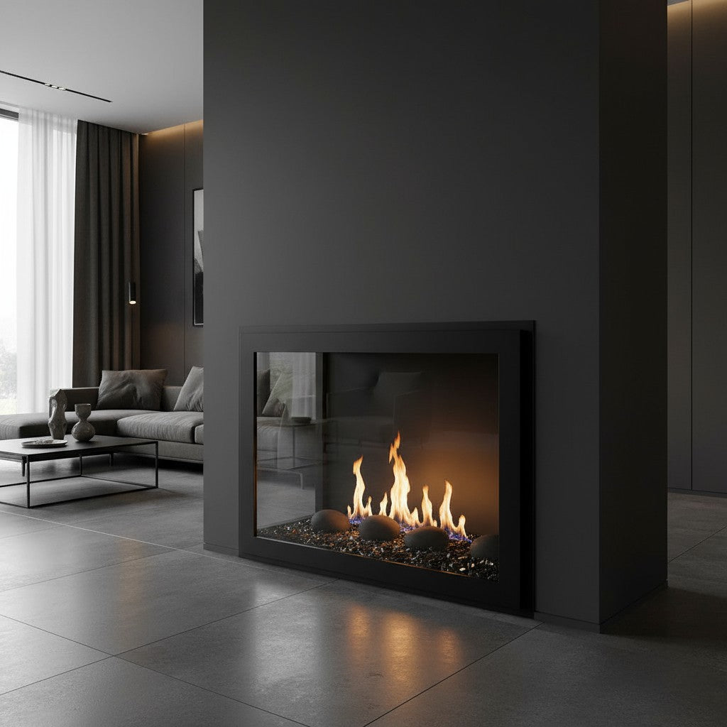 Original Moderne - Single Panel Masonry & Prefab Fireplace Glass Doors