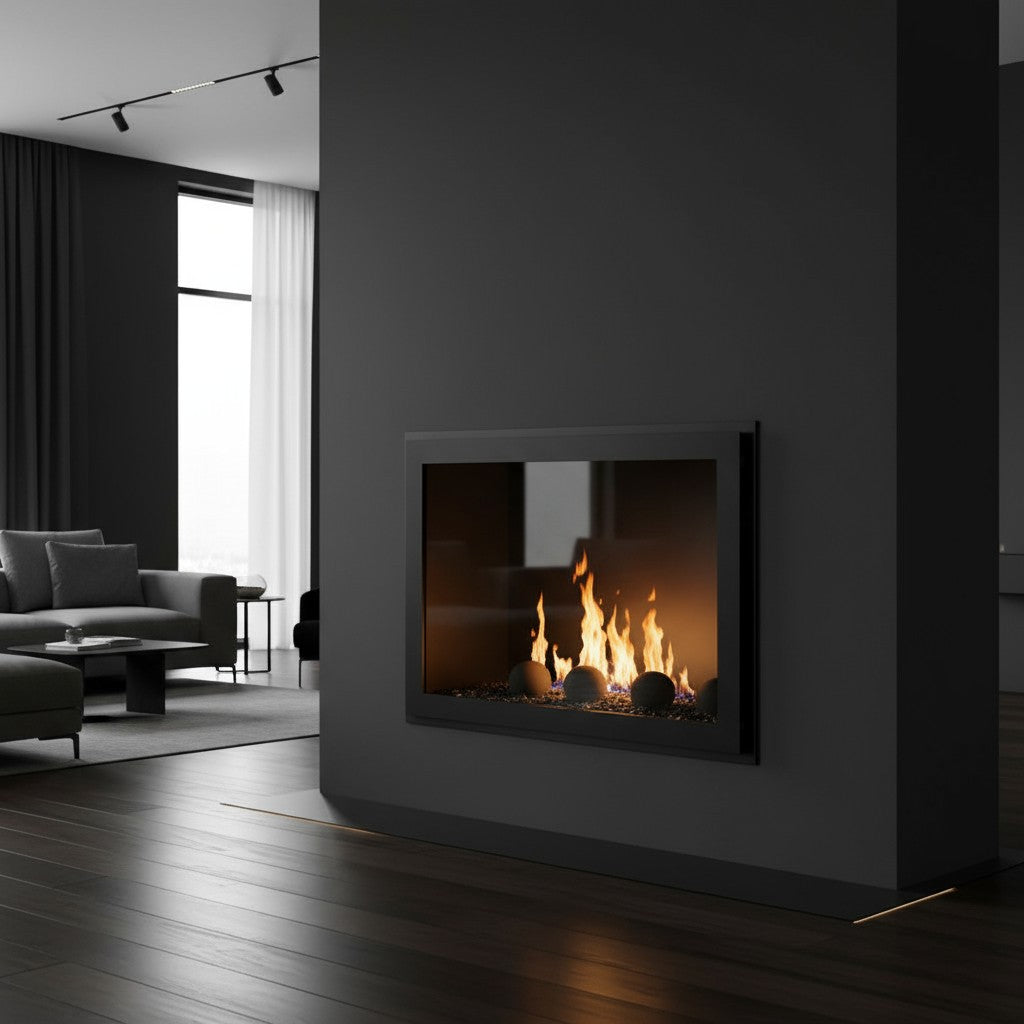 Original Moderne - Single Panel Masonry & Prefab Fireplace Glass Doors