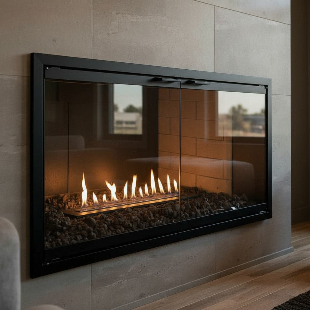 Rainbow Fireplace Glass Doors | Custom Prefab Fit