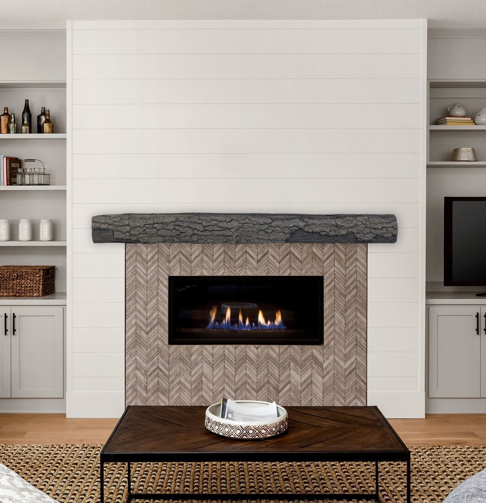 Half-Round Sleeper Non-Combustible Concrete Mantel Shelf Eclipse Finish - ExceptionalFire