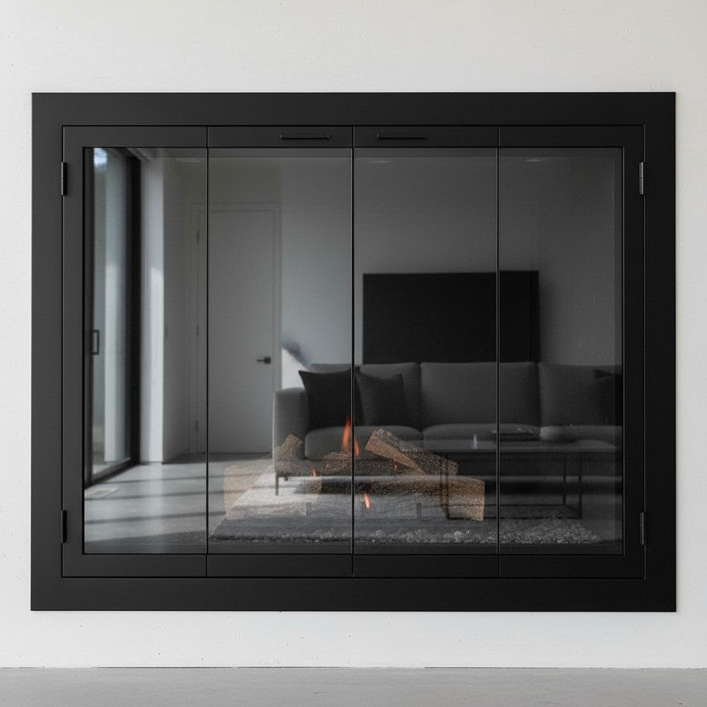 Carolina Sleek Steel Fireplace Glass Doors | Masonry & Prefab