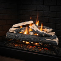 Split Oak 36 inch vented ceramic gas log set in fireplace