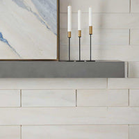Modern non-combustible concrete mantel shelves made of lightweight Thermastone with fireproof and heat-resistant properties