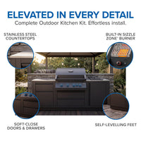 Napoleon OASIS Outdoor Kitchen Kit with Built-In 700 Series 32" Grill and Stainless Steel Countertops