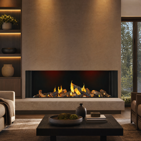 Napoleon Tall Bay Luxuria 62" 3-Sided Direct Vent Gas Fireplace - Model TLVX62LBN — lifestyle