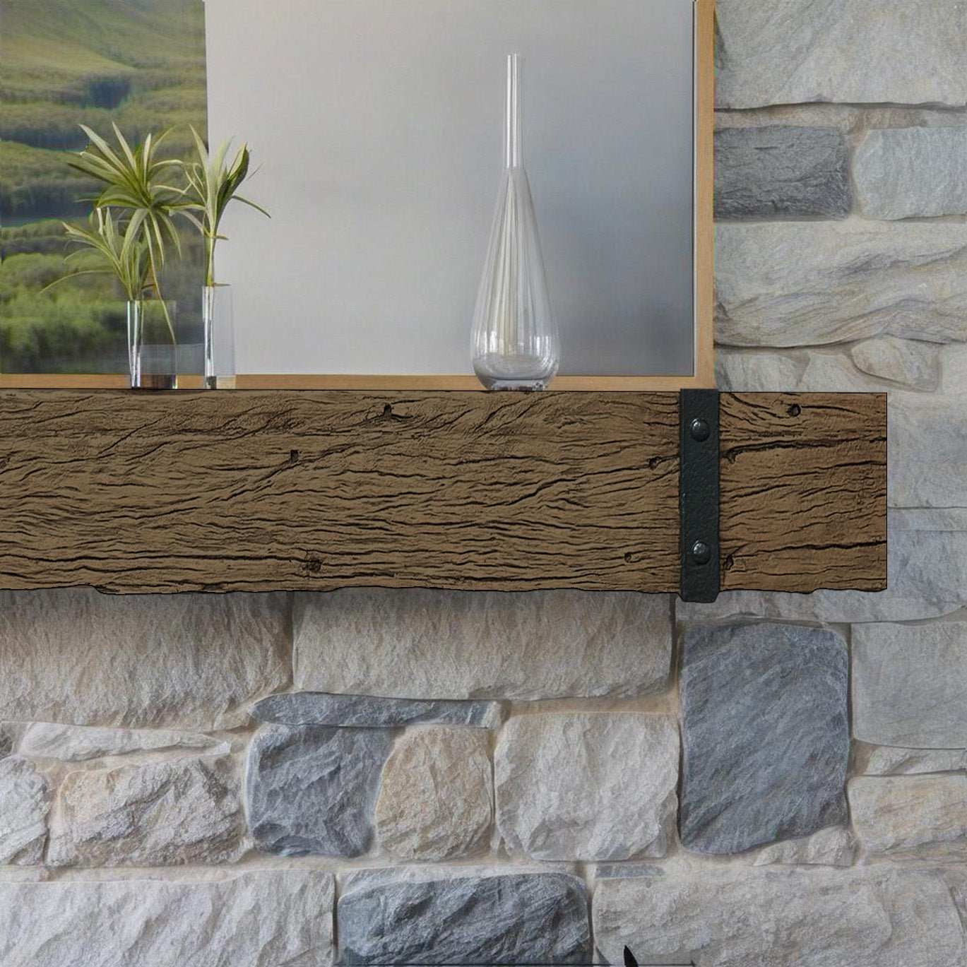 Non-Combustible Concrete Mantel Shelves By Design Specialties - Banded - ExceptionalFire