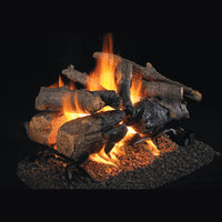 18" Charred American Oak See-Through Vented Gas Logs | Real Fyre