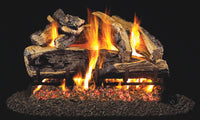 30" Charred Rugged Split Oak ANSI Vented Gas Log Set | Real Fyre