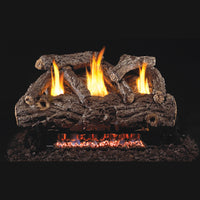 20" Golden Oak Designer Ventless Refractory Gas Log Set | Real Fyre
