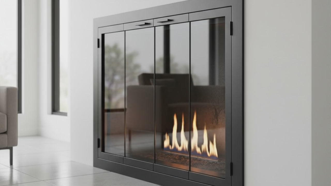 Carolina Sleek Steel Fireplace Glass Doors | Masonry & Prefab
