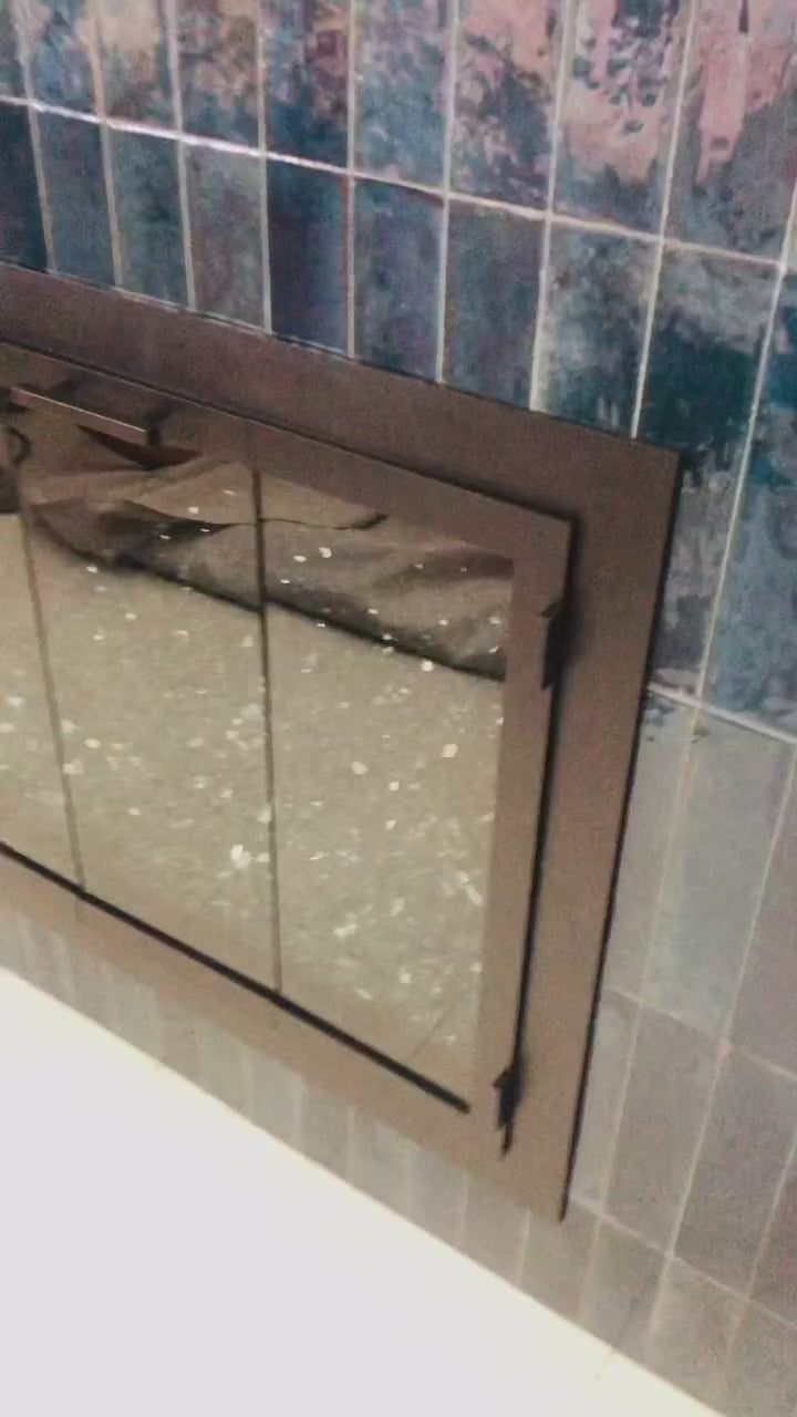 Carolina Sleek Steel Fireplace Glass Doors | Masonry & Prefab