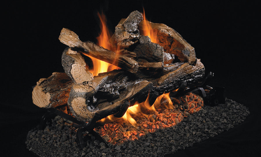 18" Rugged Split Oak Dsgnr See-Through Vented Gas Logs | Real Fyre