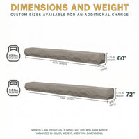 Rockface Stone Non-Combustible Concrete Mantel Shelf Turfway Tan Finish