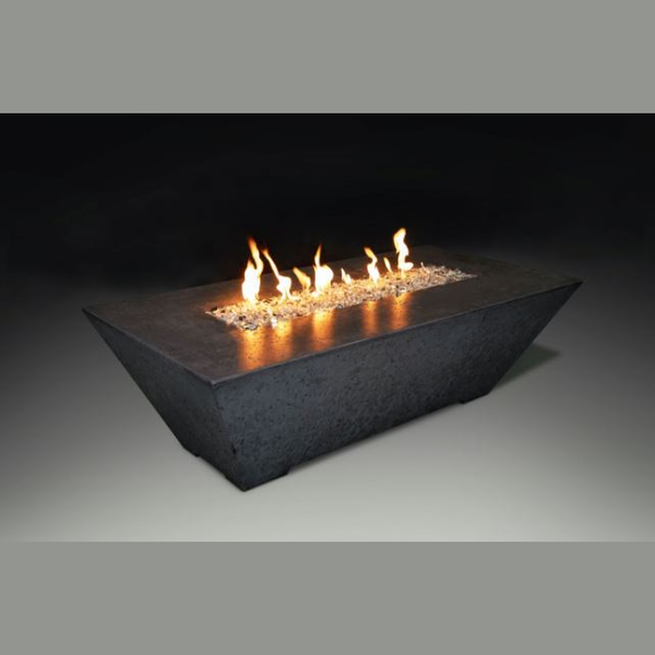 Grand Canyon Olympus Extra-Tall Rectangular GFRC Fire Pit Table - 60" x 30" x 24" Black, Propane