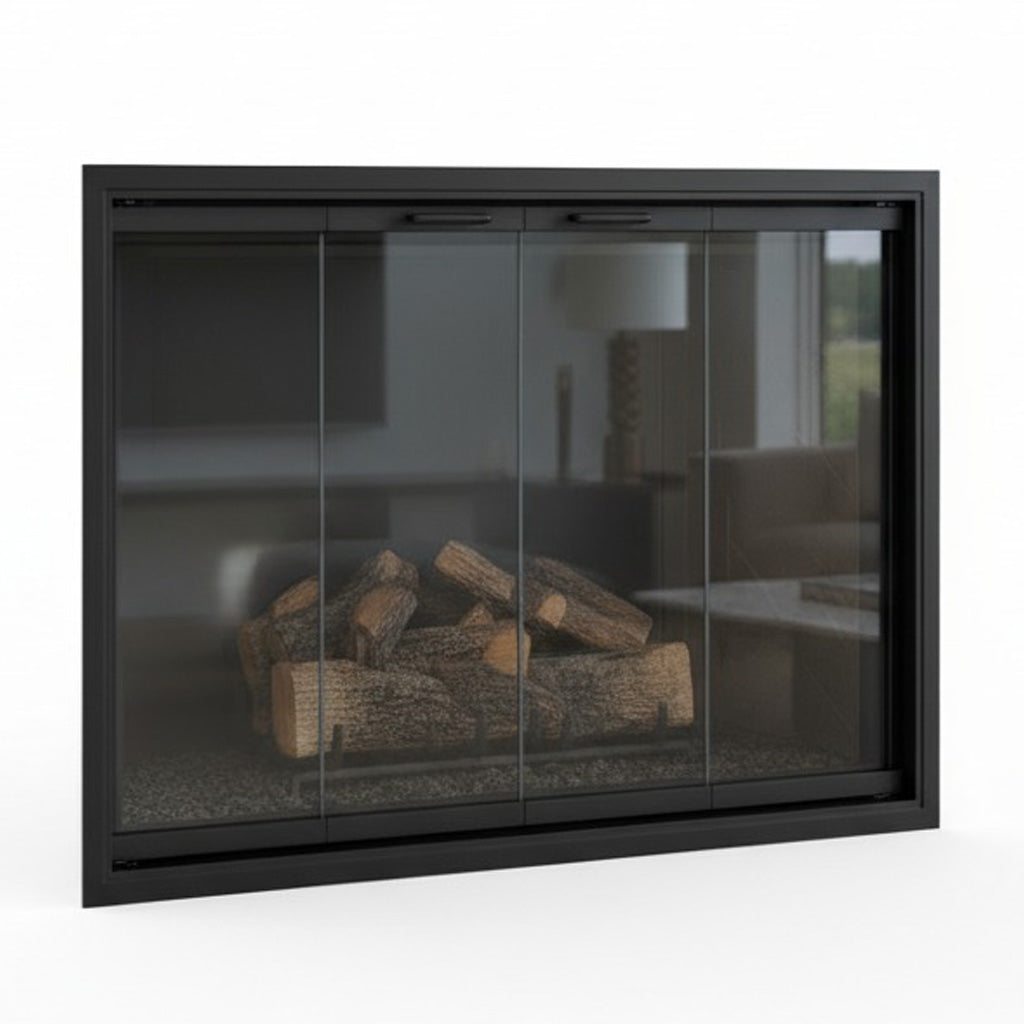 Stiletto Cutback Ultra Thin Fireplace Glass Doors | Modern & Elegant Design