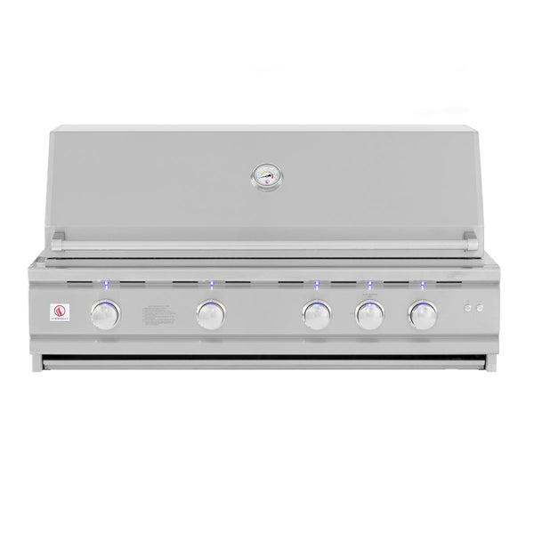 Summerset TRL Deluxe 44" built-in gas grill with 304 stainless steel, rotisserie, LED lights, and 87,000 BTU burners